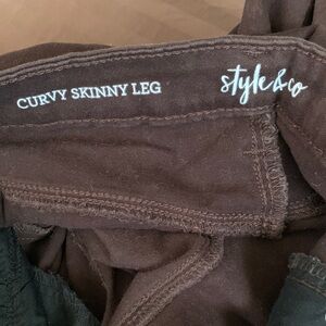 Style & Co. Curvy Skinny Leg Pants - Deep Brown